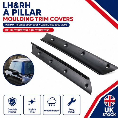 Black pillar trim - black, for